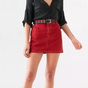 Universal Thread Red Corduroy Mini Skirt
